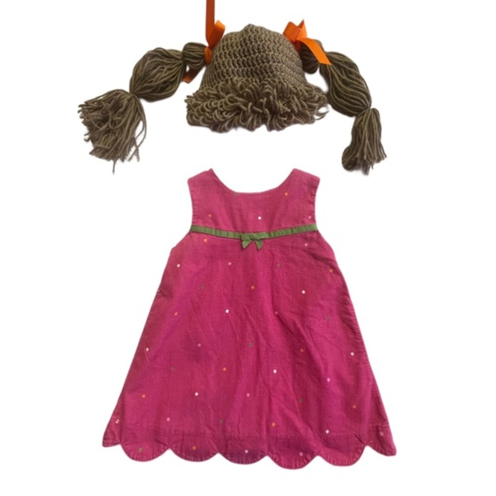 Cabbage Parch Kids inspired hat/wig and dress set baby size 12-18 months